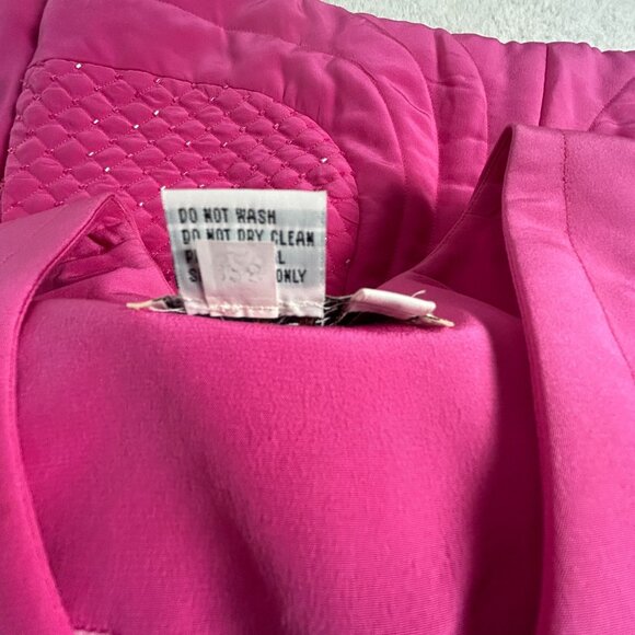 Vintage Gazzelle Ciampi Magali Evening Jacket Pink Quilted Beaded Silk Size 14 - Picture 4 of 10